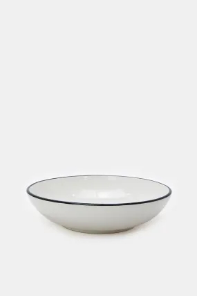 Cream Soup Plate With Black Trim