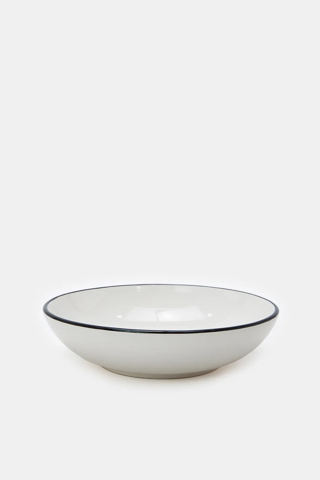 Cream Soup Plate With Black Trim