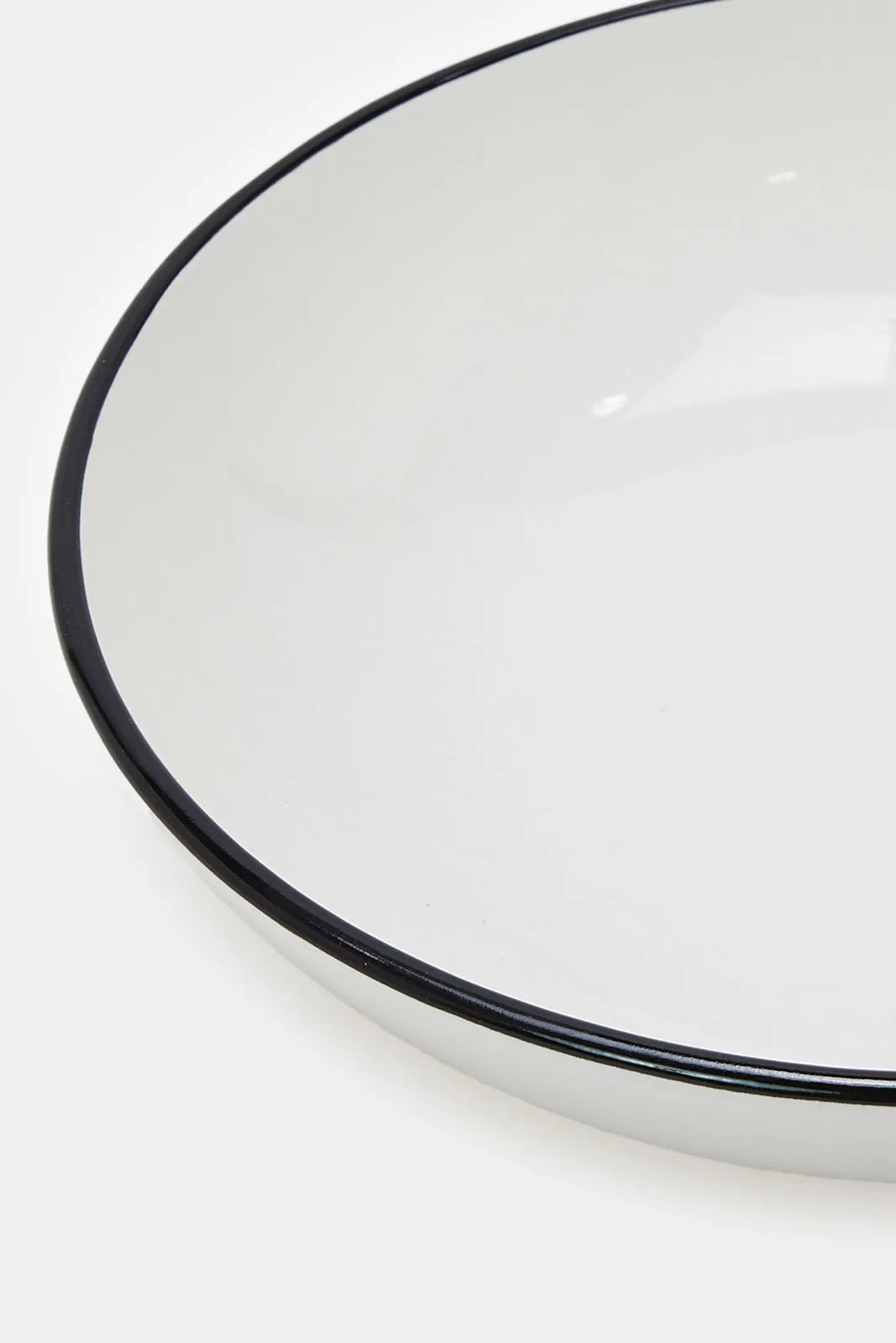 Cream Soup Plate With Black Trim
