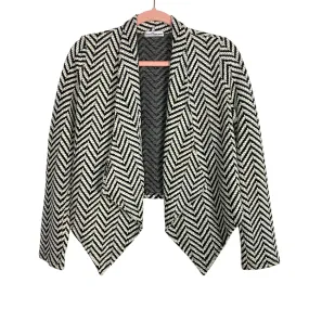 Dainty Hooligan Black and White Chevron Waterfall Front Cardigan- Size S
