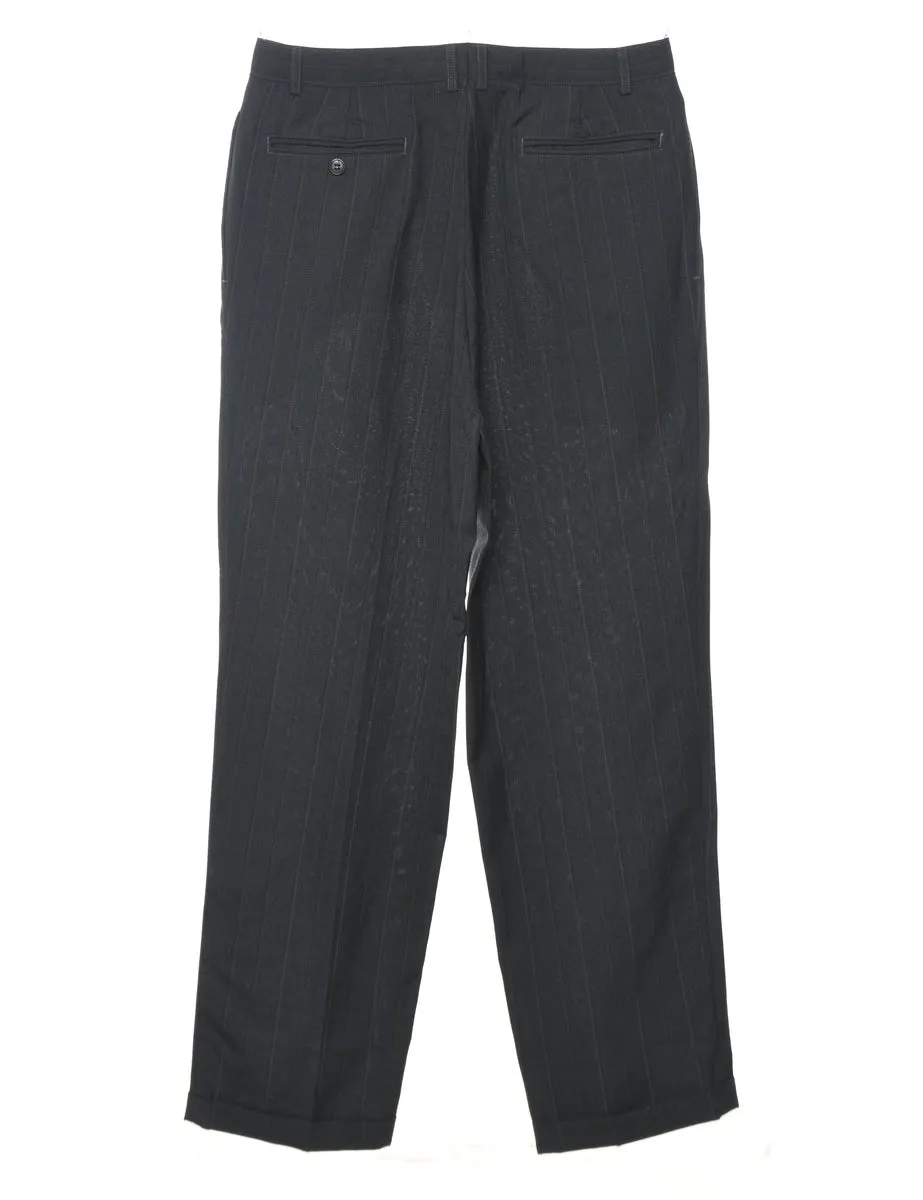 Dark Grey Pleated Trousers - W30 L30