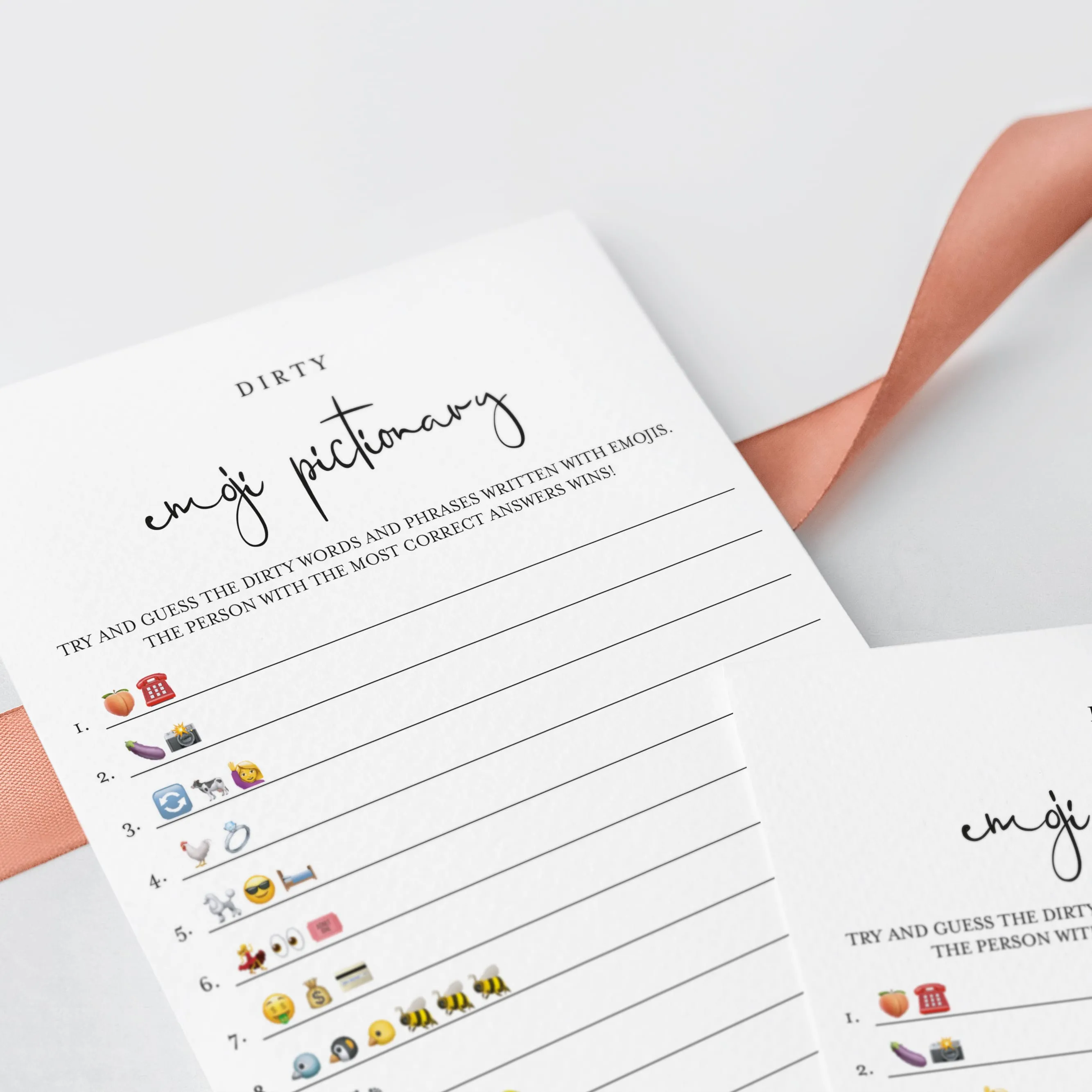 Dirty Emoji Pictionary Game With Answers Printable