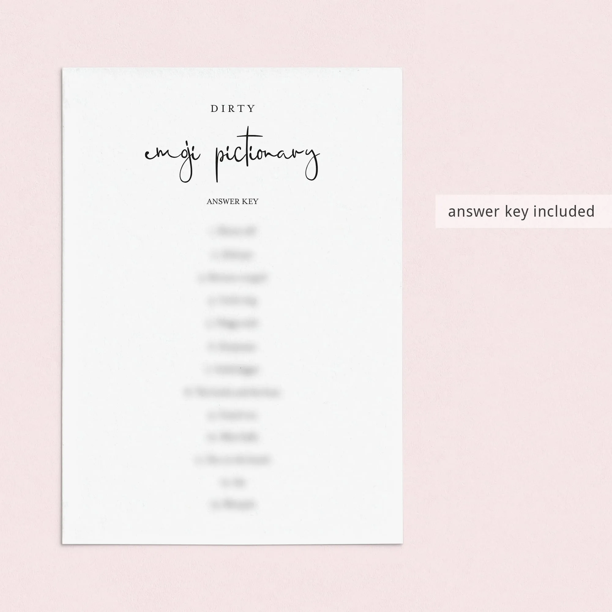 Dirty Emoji Pictionary Game With Answers Printable