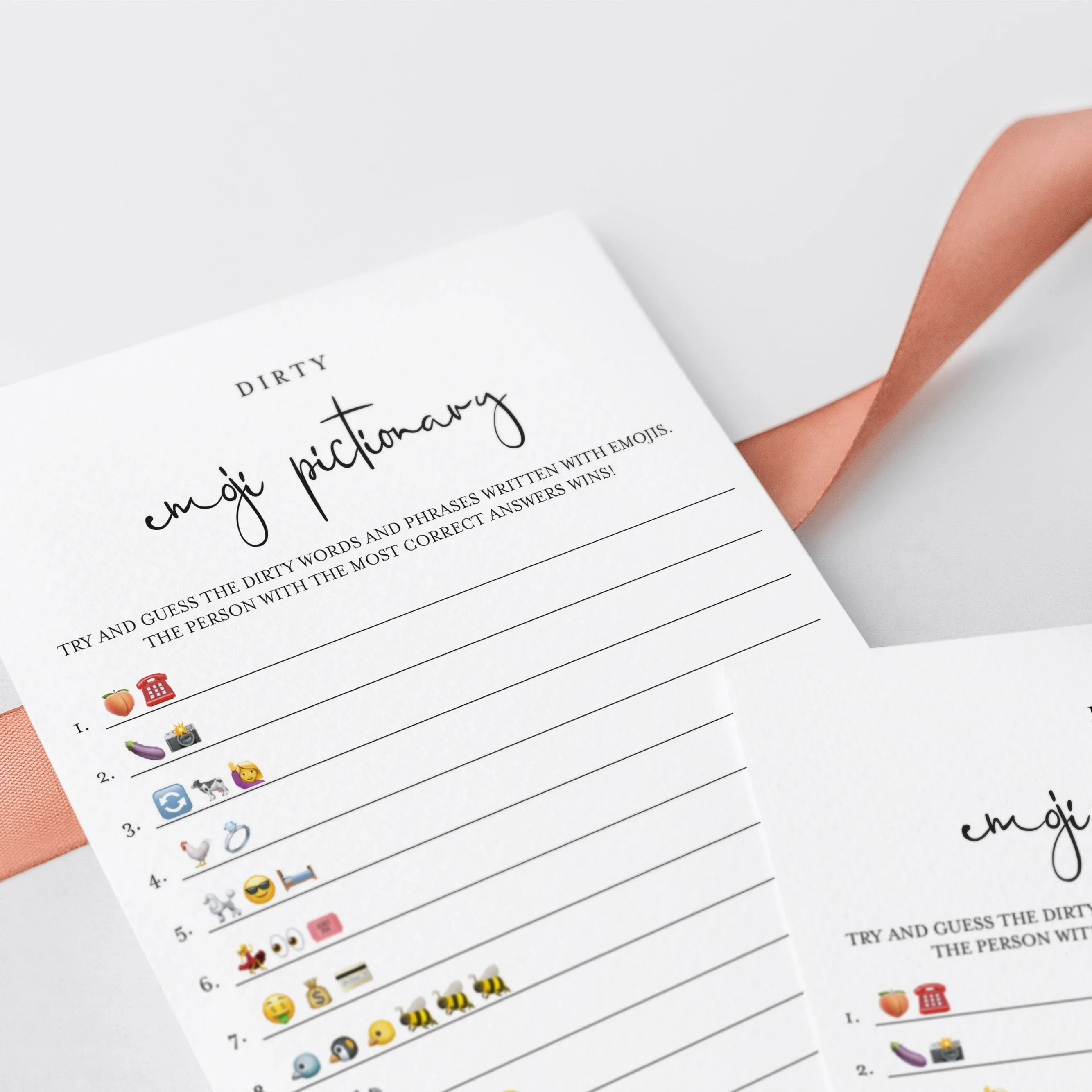 Dirty Games Bundle Printable Modern Minimalist