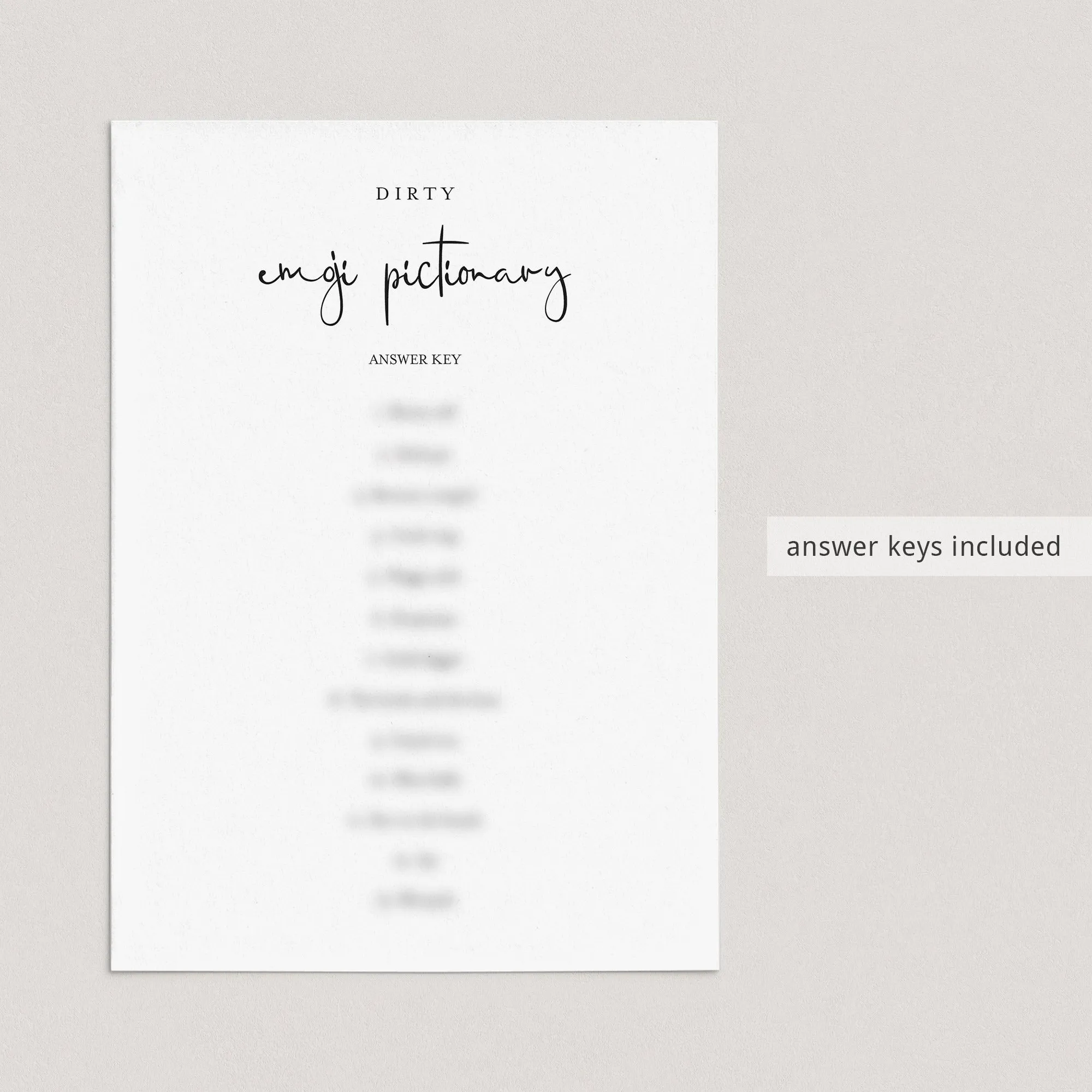 Dirty Games Bundle Printable Modern Minimalist