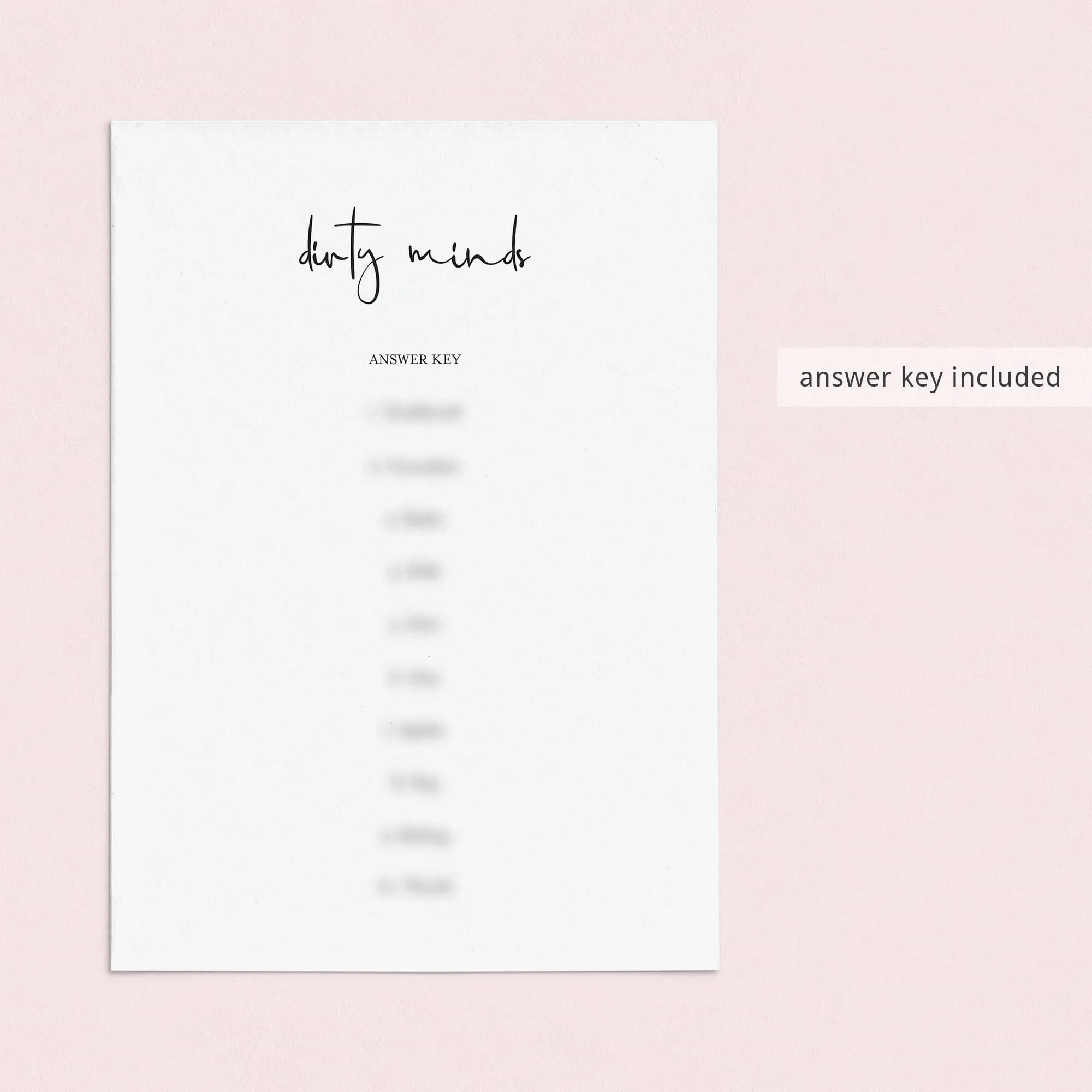 Dirty Minds Game With Answers Printable