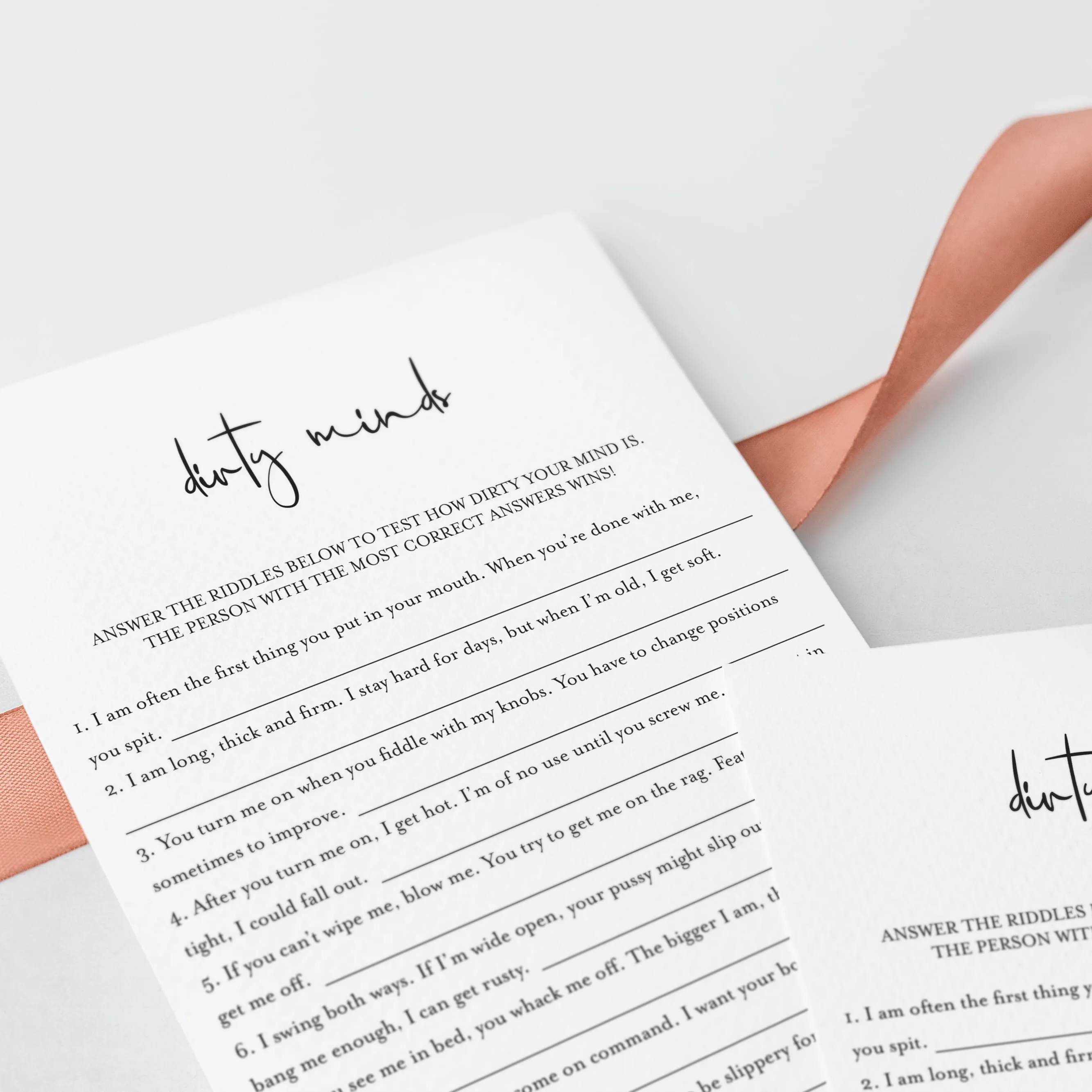 Dirty Minds Game With Answers Printable