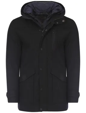 Dissident Gorleston navy double zip wool jacket