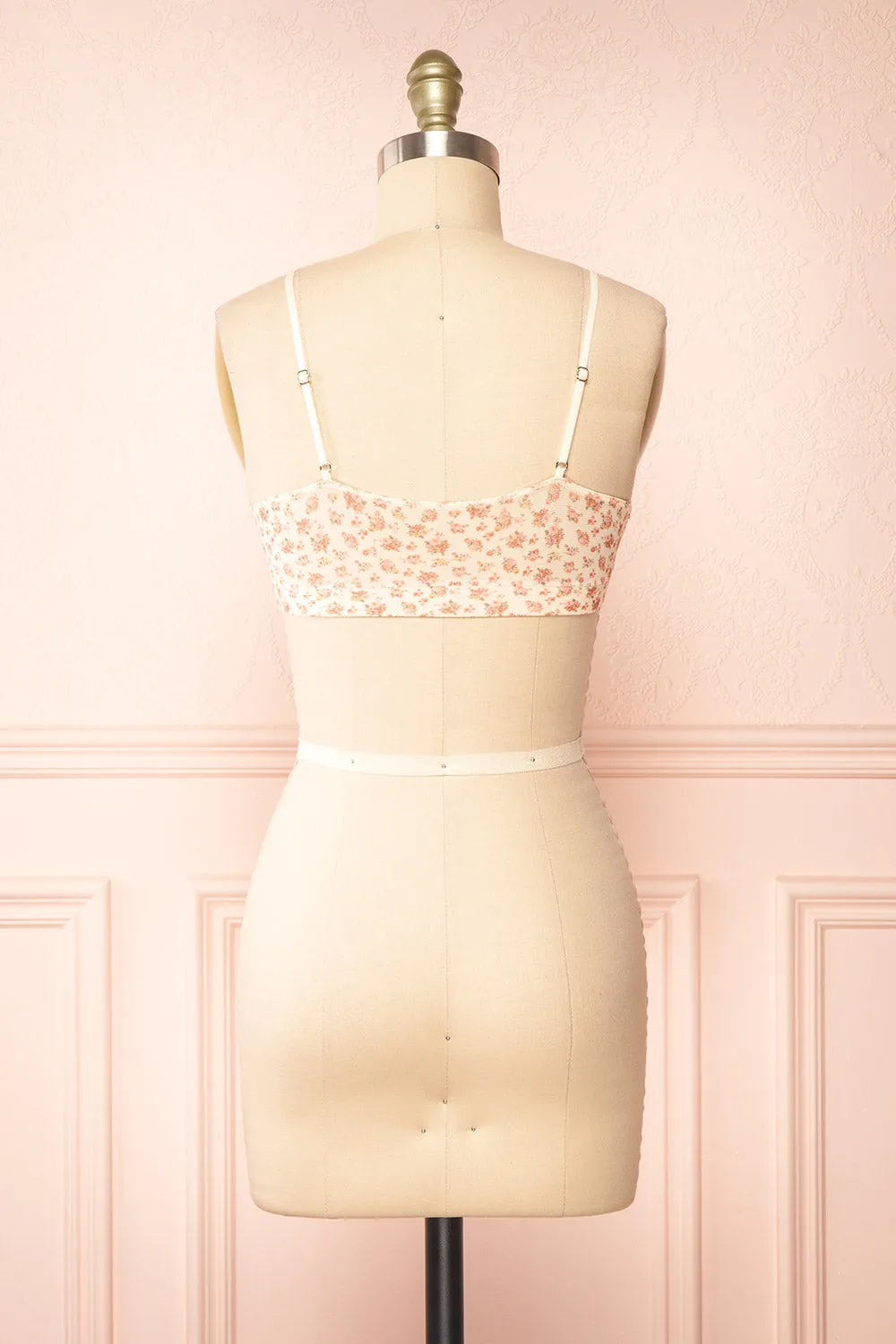 Distyle Ivory | Floral Mesh Bralette w/ Lace