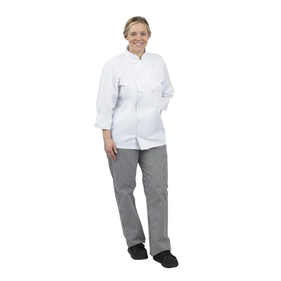 DL712-XXL Whites Unisex Vegas Chefs Trousers Black and White Check 2XL