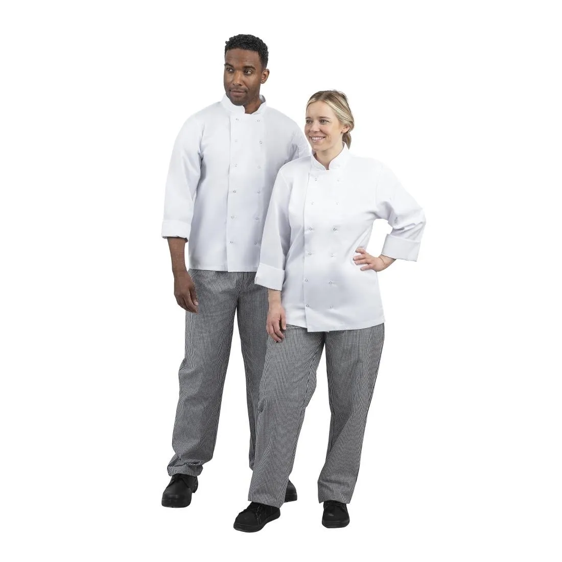 DL712-XXL Whites Unisex Vegas Chefs Trousers Black and White Check 2XL