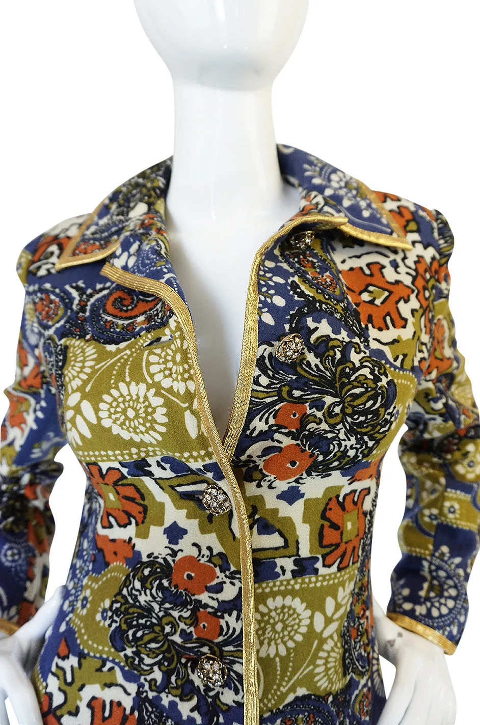 Documented 1970 Gold Trim Felted Wool Malcolm Starr Coat
