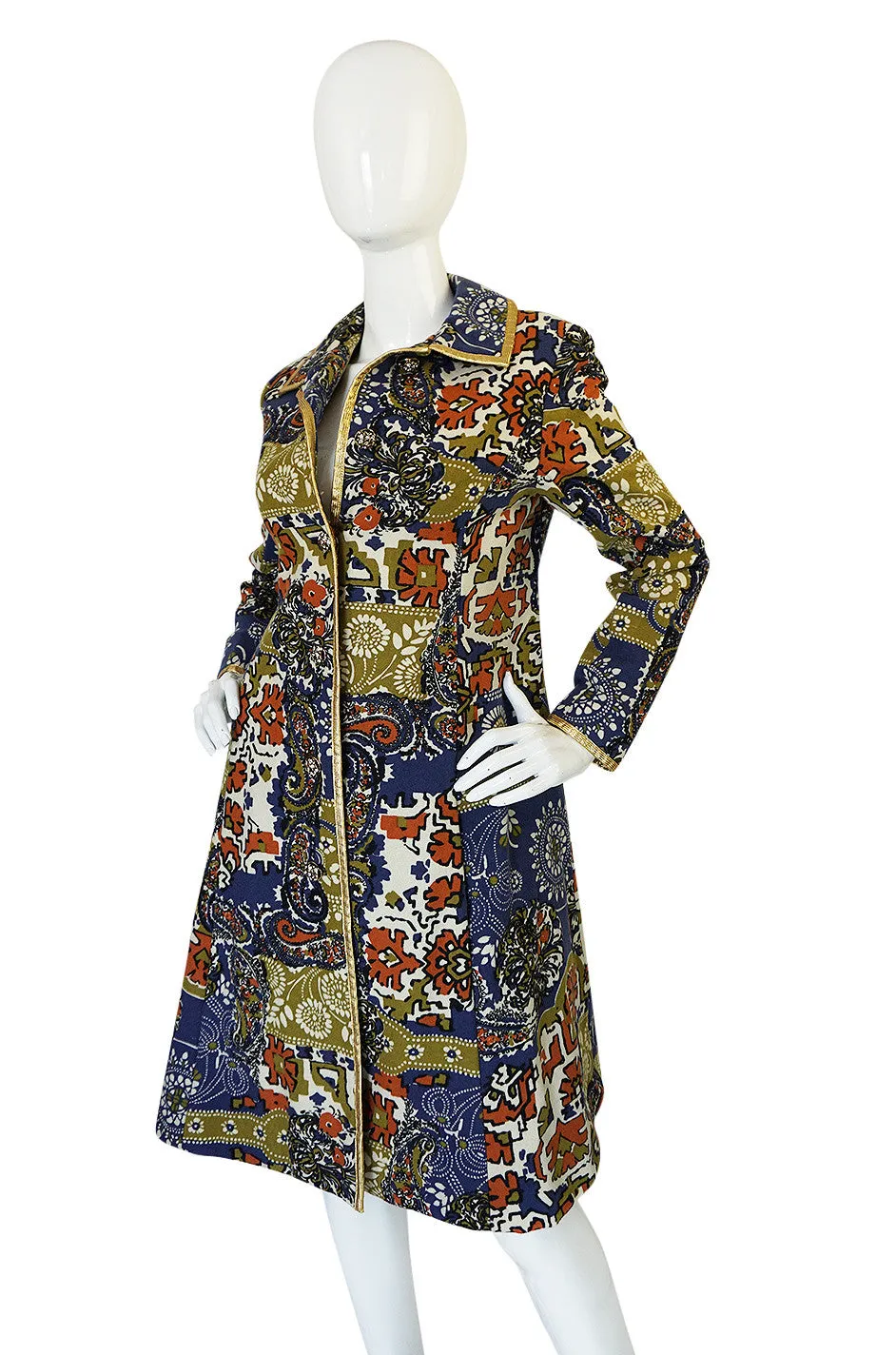 Documented 1970 Gold Trim Felted Wool Malcolm Starr Coat
