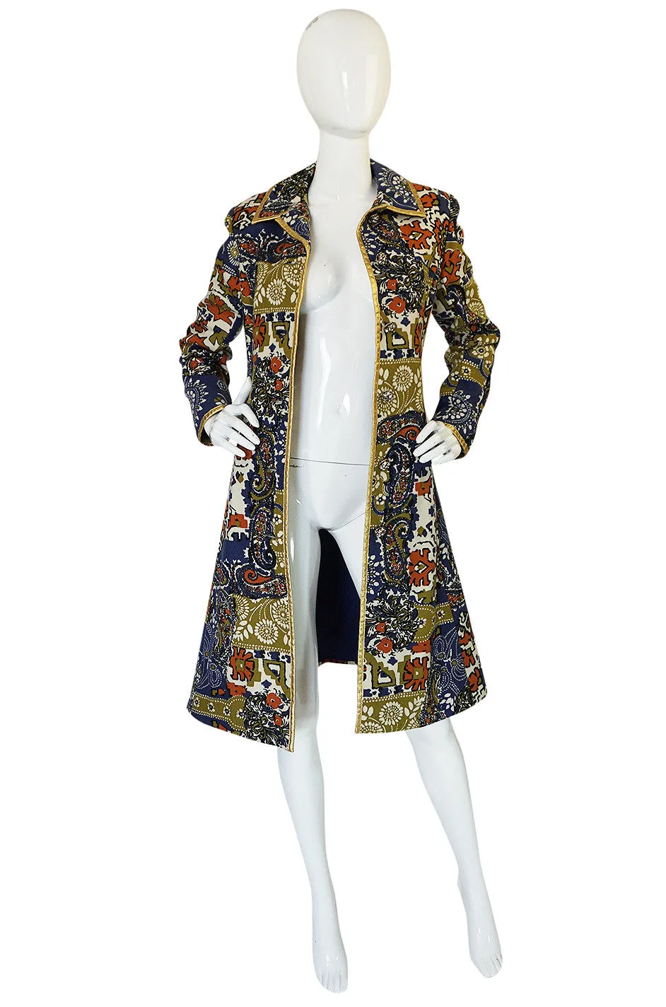 Documented 1970 Gold Trim Felted Wool Malcolm Starr Coat