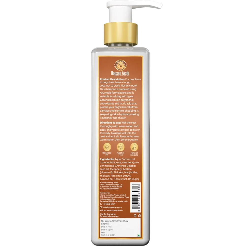 Dogsee Veda Coconut Shed Control Dog Shampoo 400ml