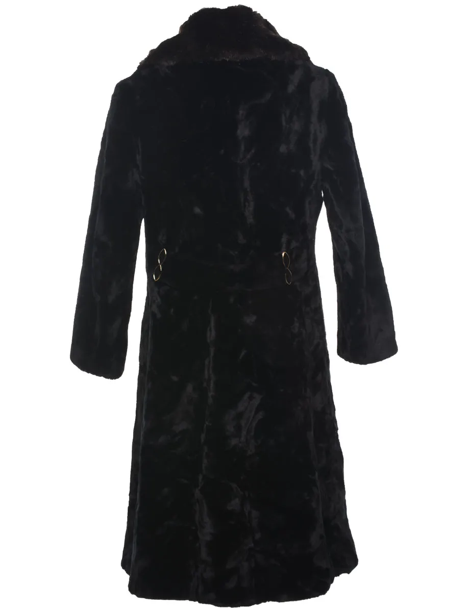Double Breasted Faux Fur Coat - S