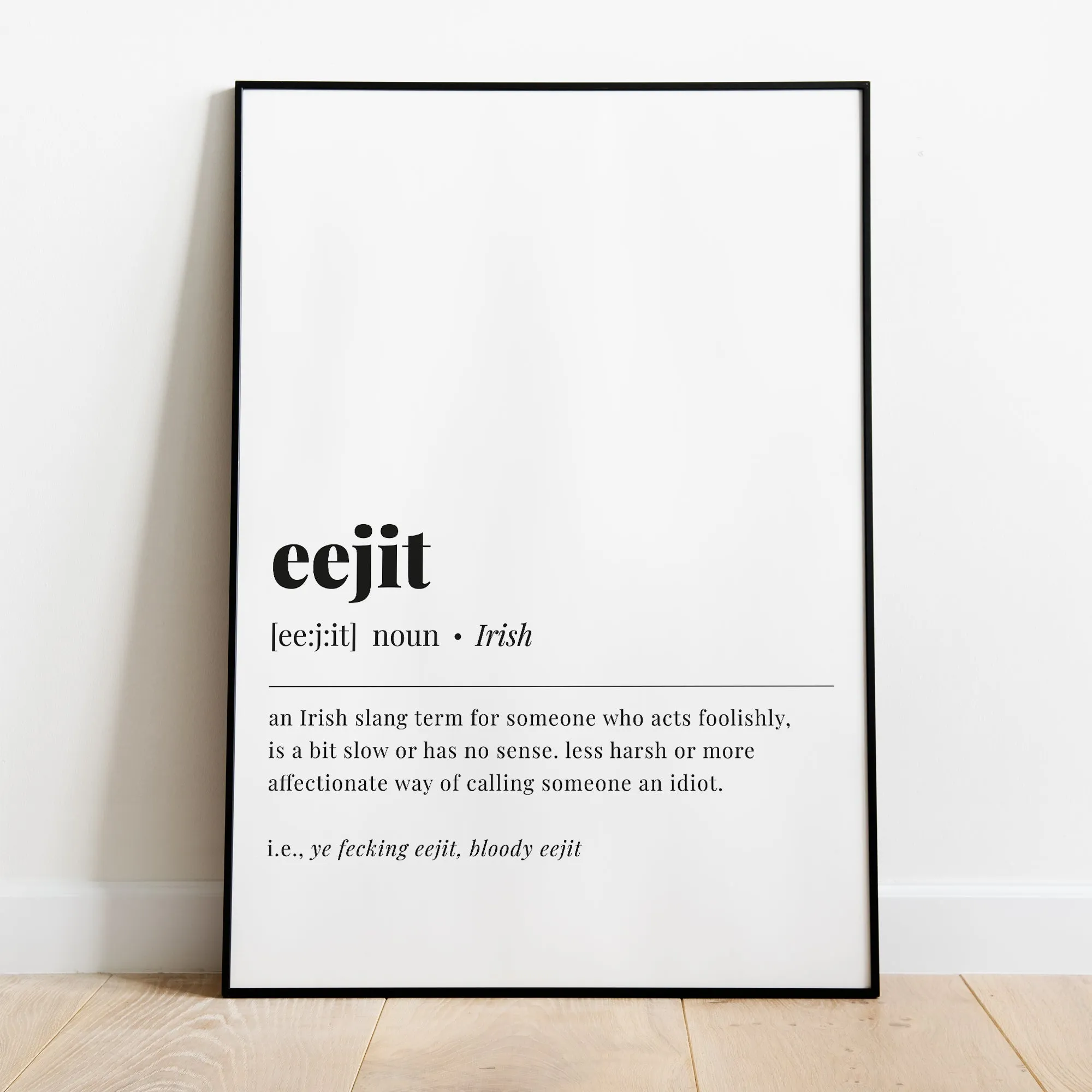 Eejit Definition Print Instant Download