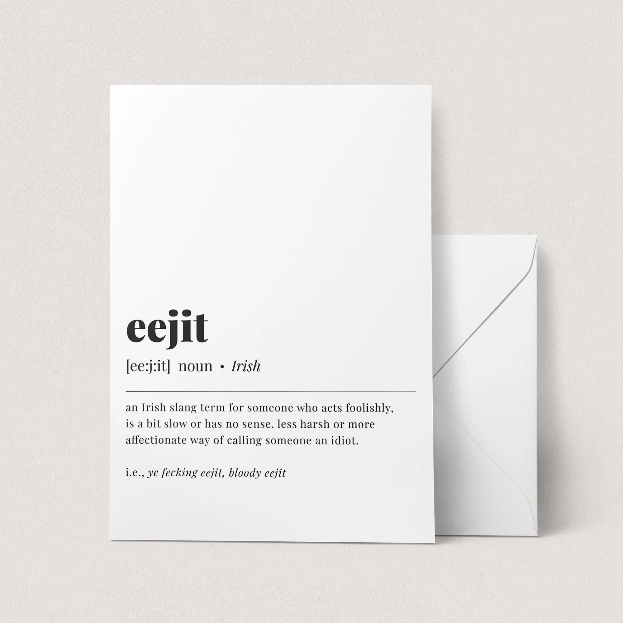 Eejit Definition Print Instant Download