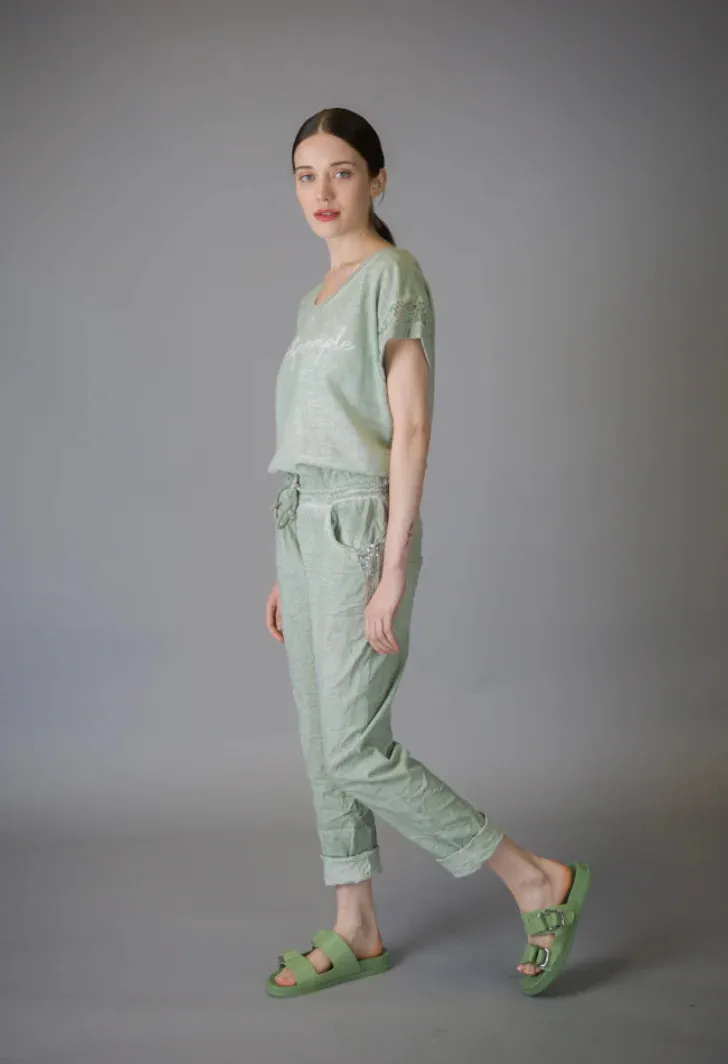 Elissia L20760 Sage Sequences Stretch Pants