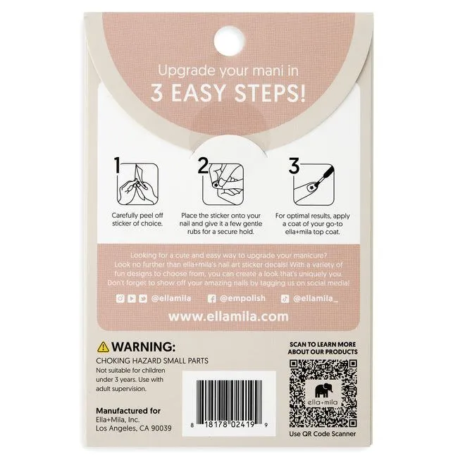 ella mila -  Nail Art Decal - Get in Line - Lines