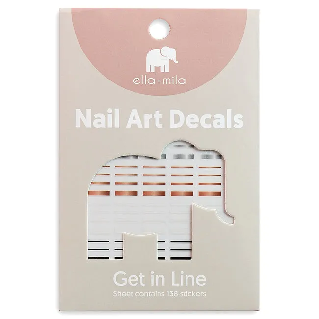 ella mila -  Nail Art Decal - Get in Line - Lines