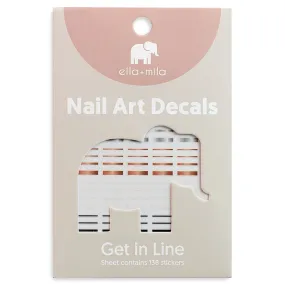 ella mila -  Nail Art Decal - Get in Line - Lines