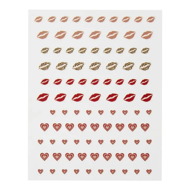 ella mila -  Nail Art Decal - Heat of the Moment - Lips and Heartbeat