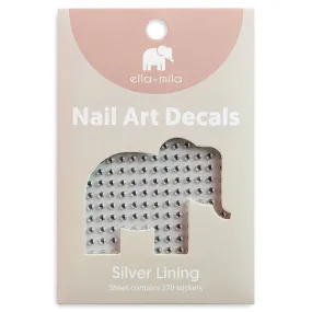 ella mila -  Nail Art Decal - Silver Lining