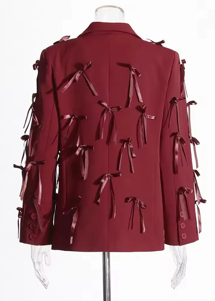 Erica Tied Ribbons Decor Blazer
