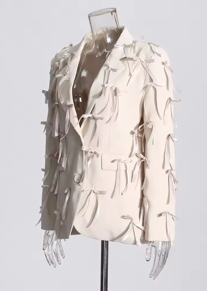 Erica Tied Ribbons Decor Blazer