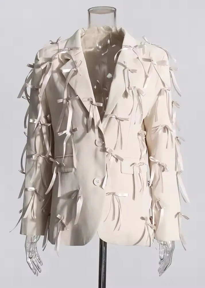 Erica Tied Ribbons Decor Blazer