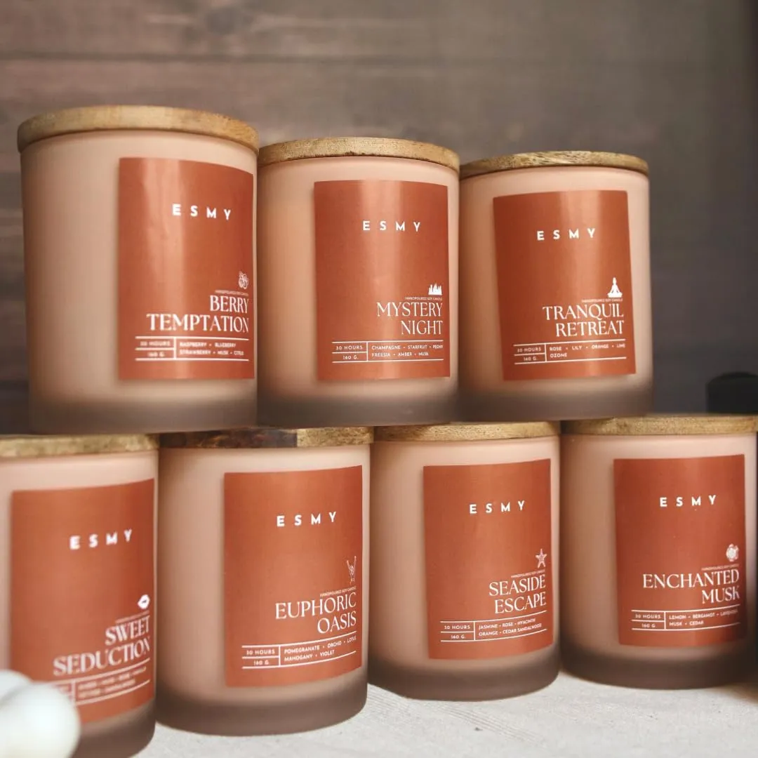 ESMY Soy Wax Scented Candle | Euphoric Oasis | 30 Hours Burn Time | Non-Toxic, Long-Lasting, Premium Scented Candle for Home Decor, Gifting & Aromatherapy