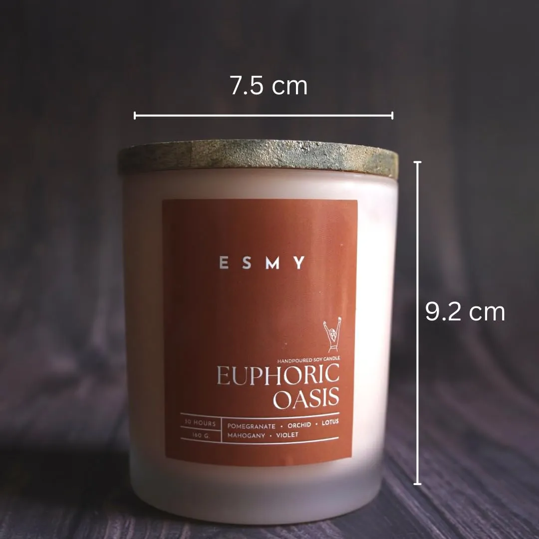 ESMY Soy Wax Scented Candle | Euphoric Oasis | 30 Hours Burn Time | Non-Toxic, Long-Lasting, Premium Scented Candle for Home Decor, Gifting & Aromatherapy