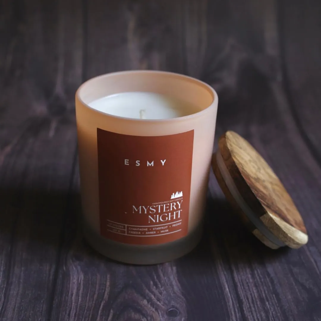 ESMY Soy Wax Scented Candle | Mystery Night | 30 Hours Burn Time | Non-Toxic, Long-Lasting, Premium Scented Candle for Home Decor, Gifting & Aromatherapy