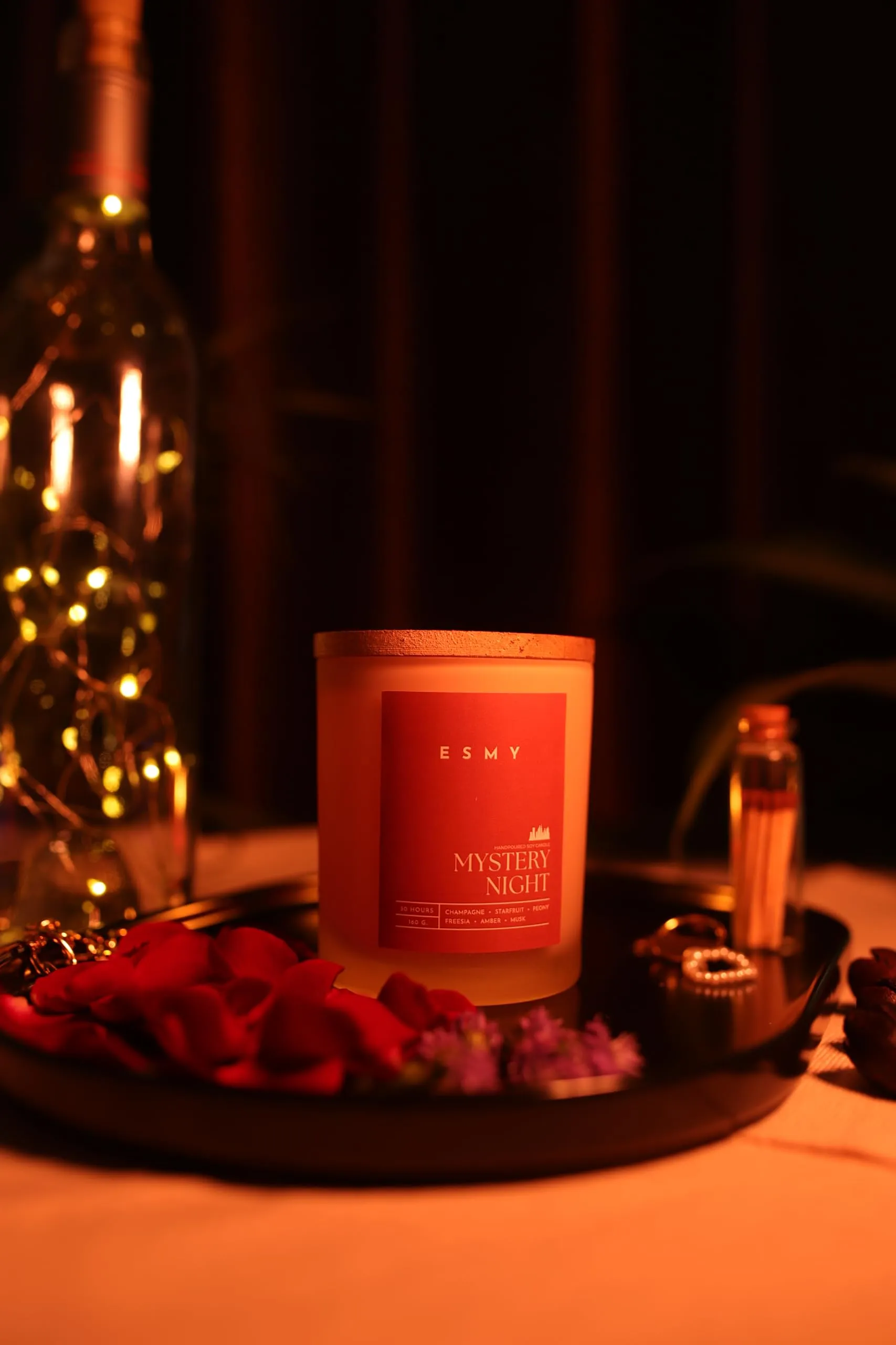 ESMY Soy Wax Scented Candle | Mystery Night | 30 Hours Burn Time | Non-Toxic, Long-Lasting, Premium Scented Candle for Home Decor, Gifting & Aromatherapy