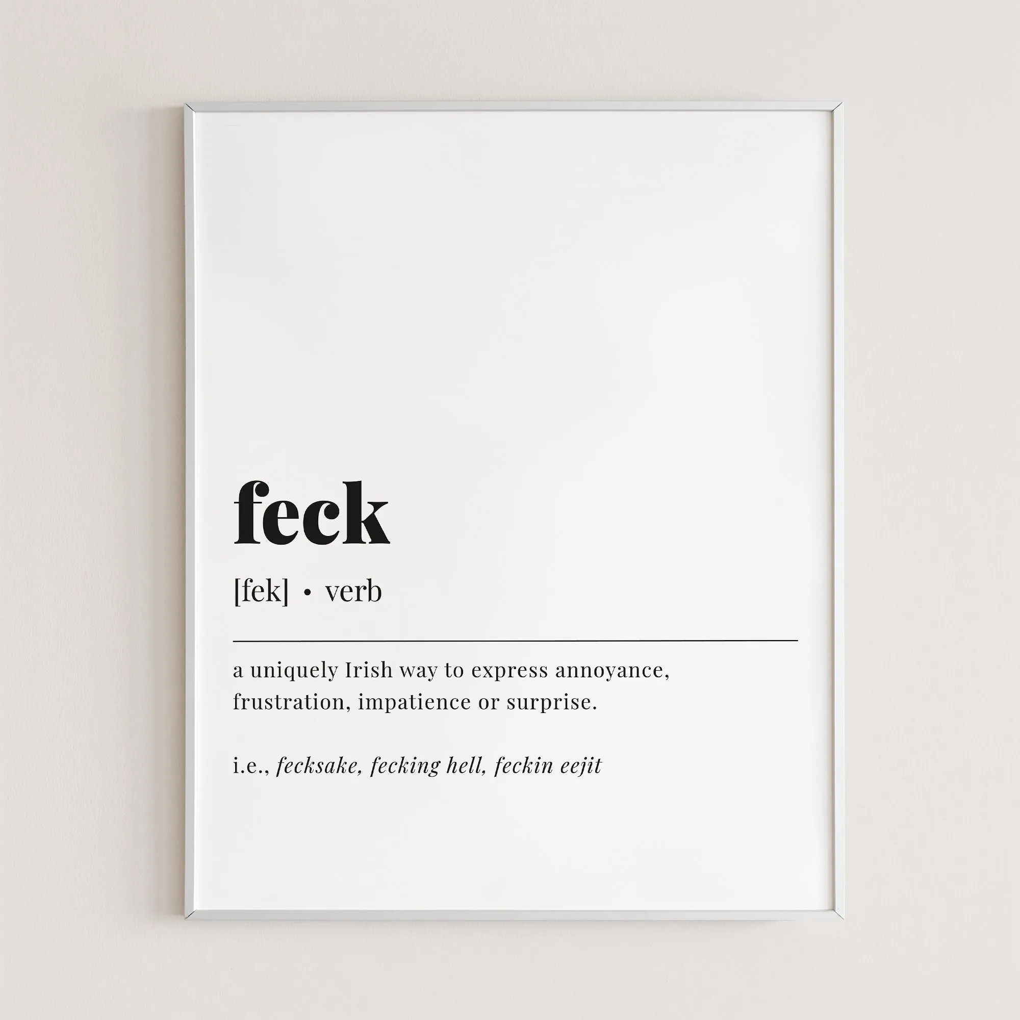 Feck Definition Print Instant Download