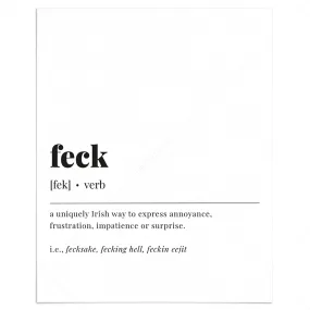 Feck Definition Print Instant Download