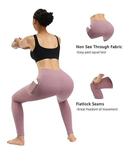 Fengbay 2 Pack High Waist Yoga Pants, Pocket Yoga Pants Tummy Control Workout Running 4 Way Stretch Yoga Leggings