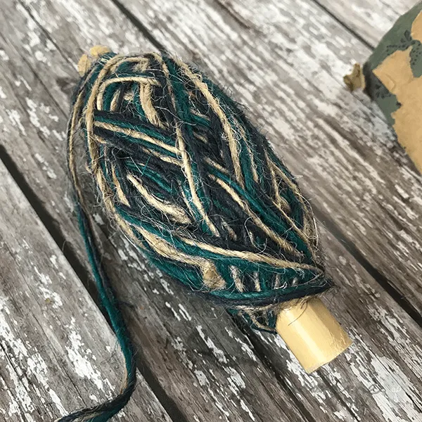 Fine Tri Colour Flaxcord - Teal, Navy and Natural