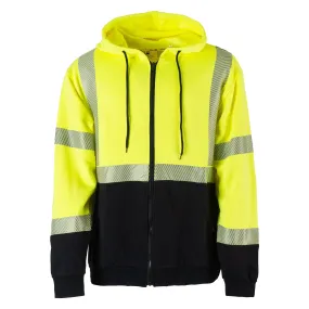 Flamesafe Workwear FR Flame Resistant Hi Vis Fleece Zip Hoodie Sweatshirt - CAT 2