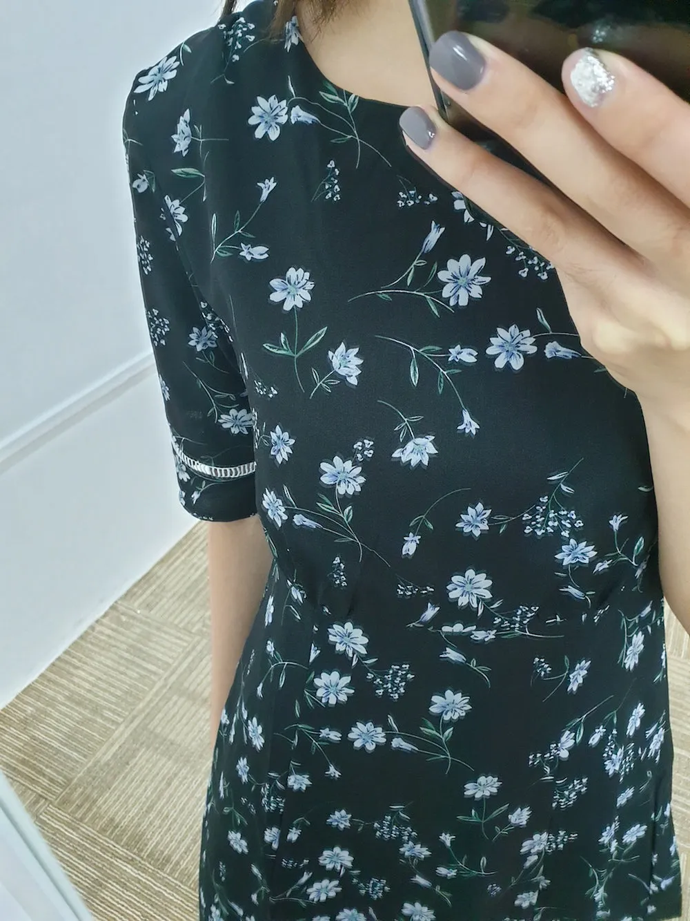 Floral Laser Trim Dress