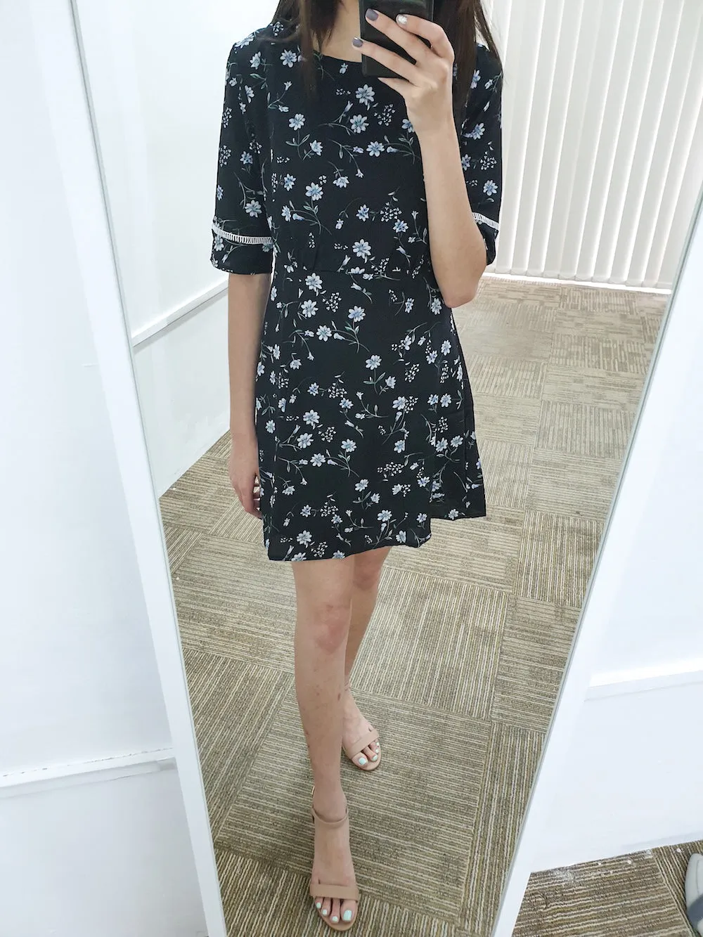 Floral Laser Trim Dress