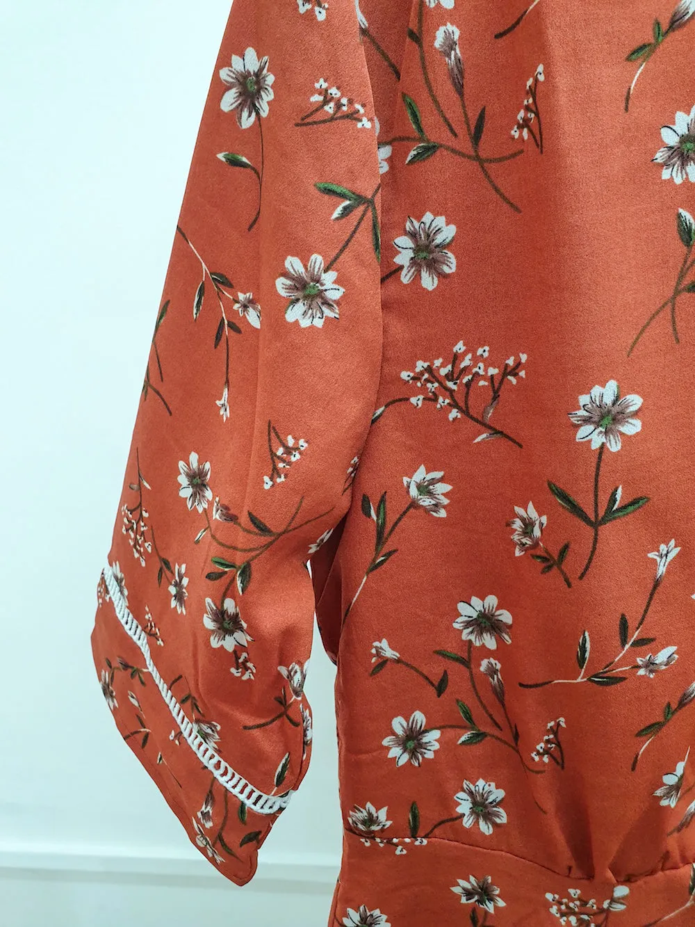 Floral Laser Trim Dress