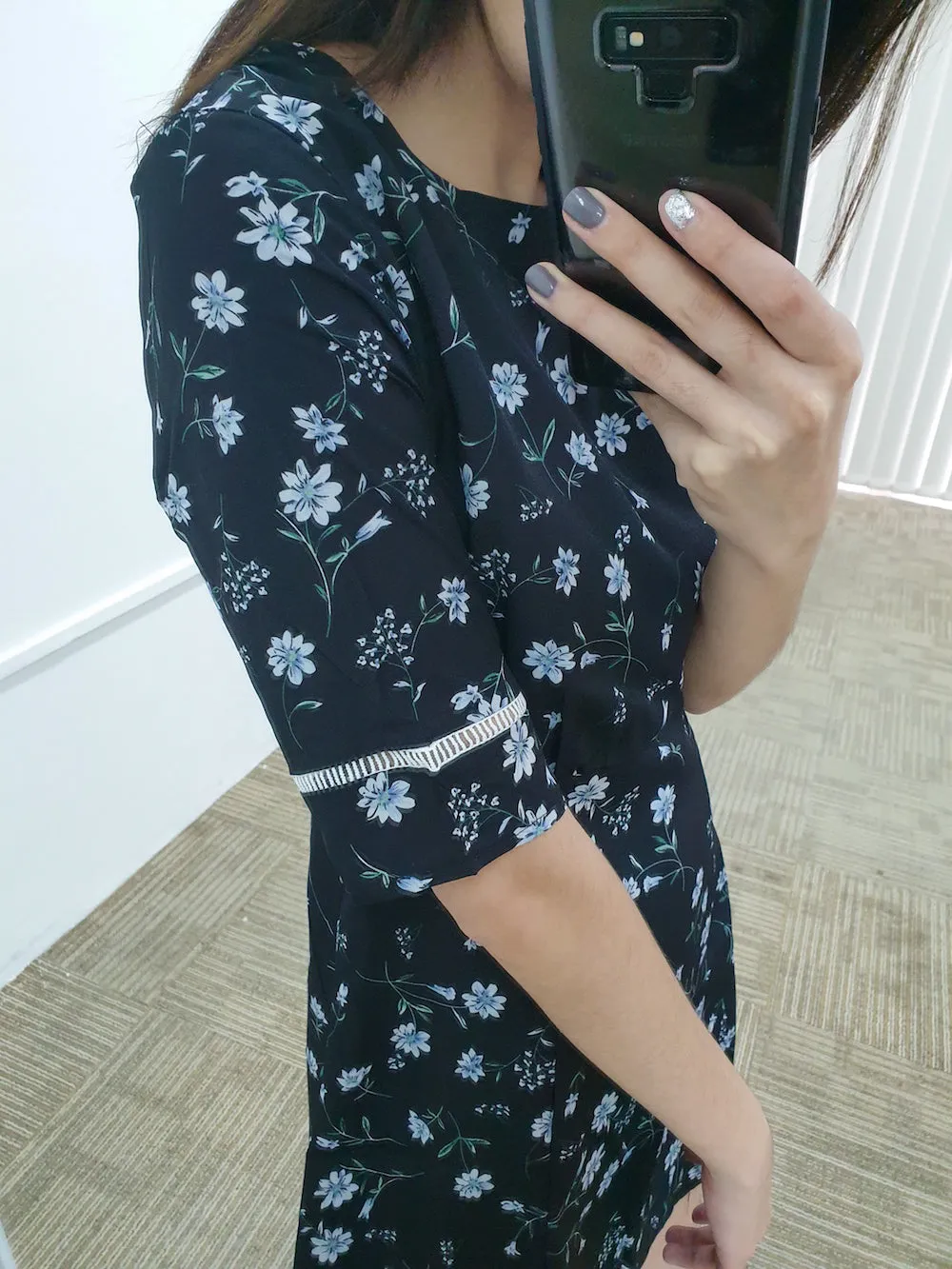 Floral Laser Trim Dress