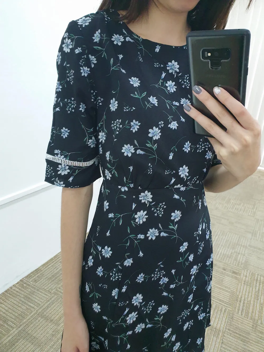 Floral Laser Trim Dress