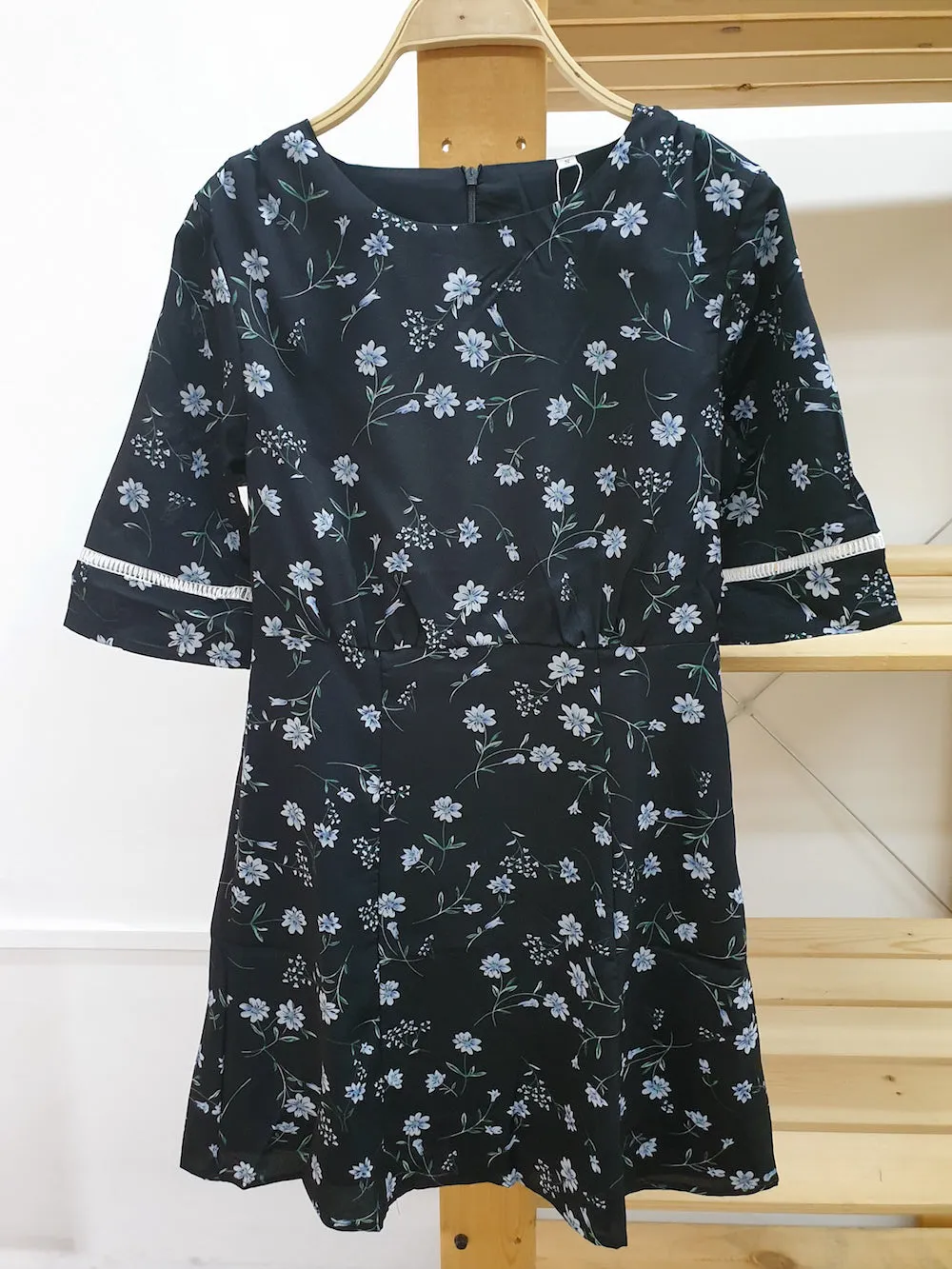 Floral Laser Trim Dress