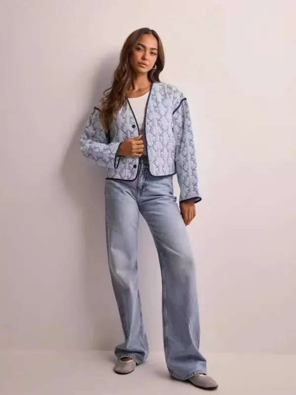 Floral Quilted Jacket for Women