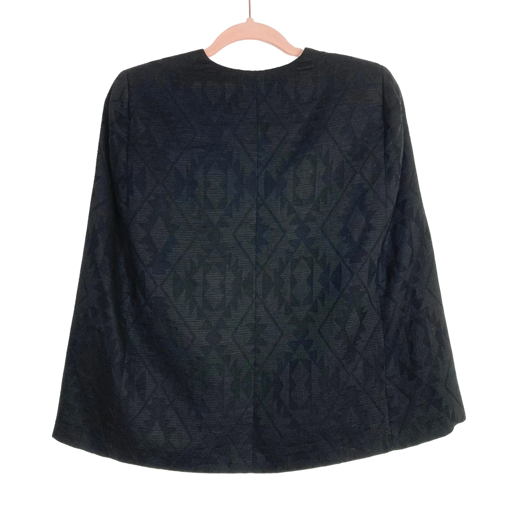 Forever New Black Textured Pattern Cape Blazer- Size 4
