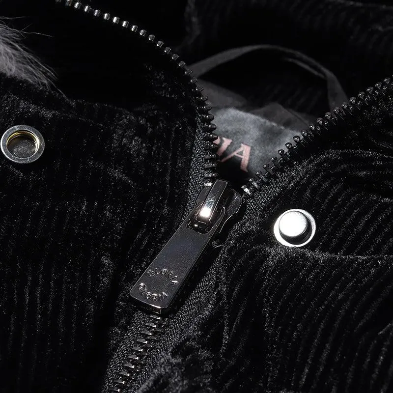 Fox-fur Collar Velvet Goose-down Jacket