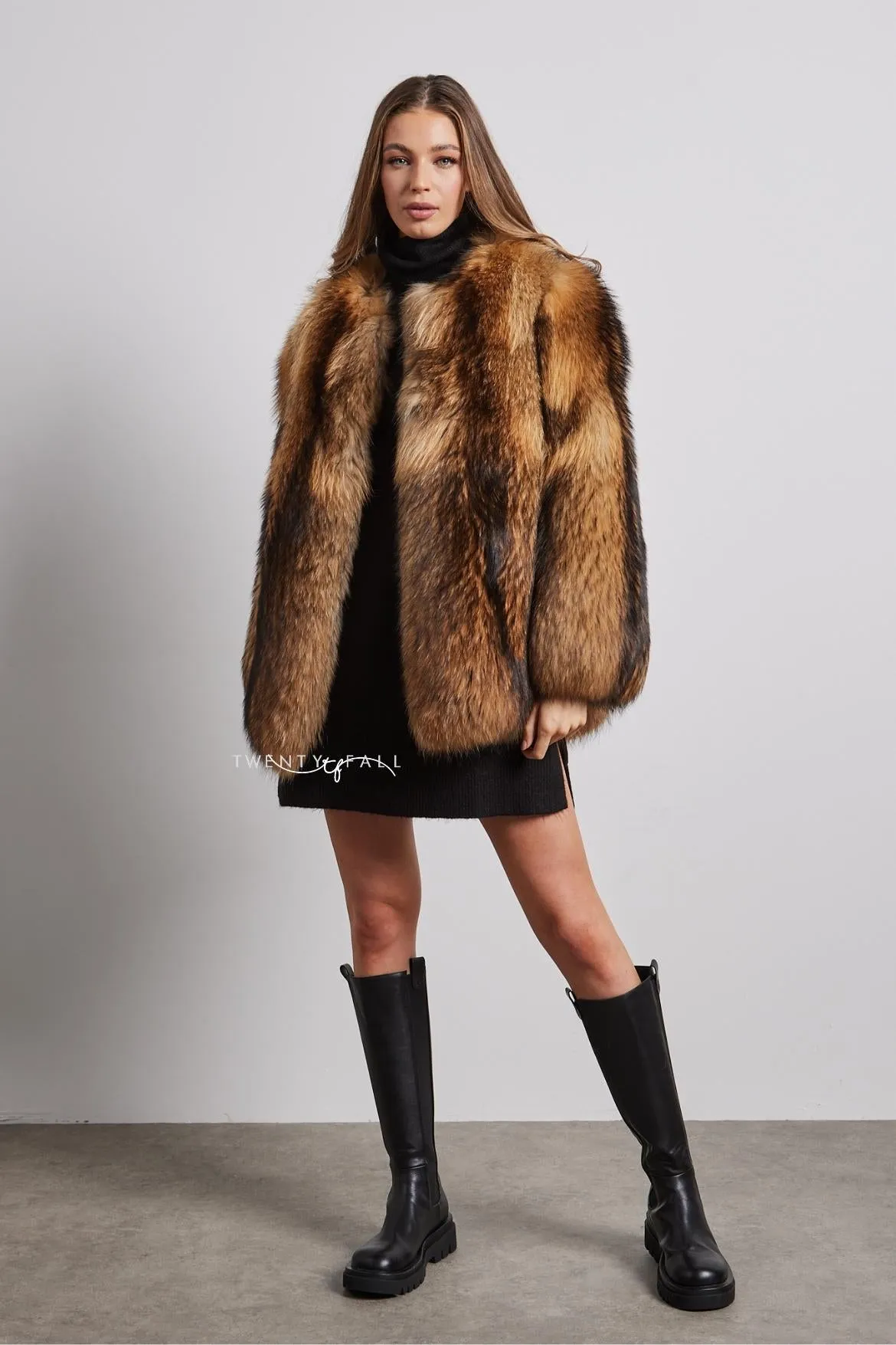 Full Pelt Natural Raccoon Fur Coat